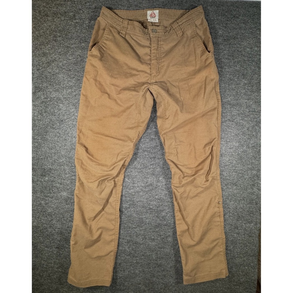 LIVSN Flex Canvas Pants Stretch Hiking 32x32 Mens Beige Outdoors Trail Cotton